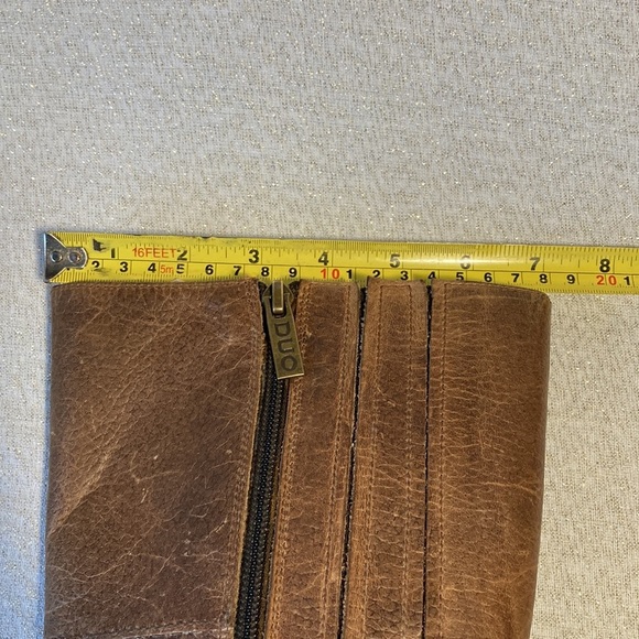 DUO Distressed Brown leather knee high riding boots Size 42 US 9-9.5 - Picture 7 of 11